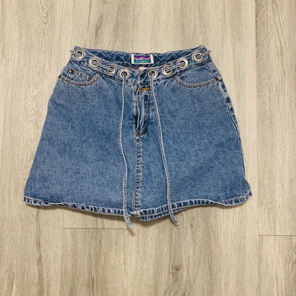 Pants - Vintage High Waisted Denim Skort